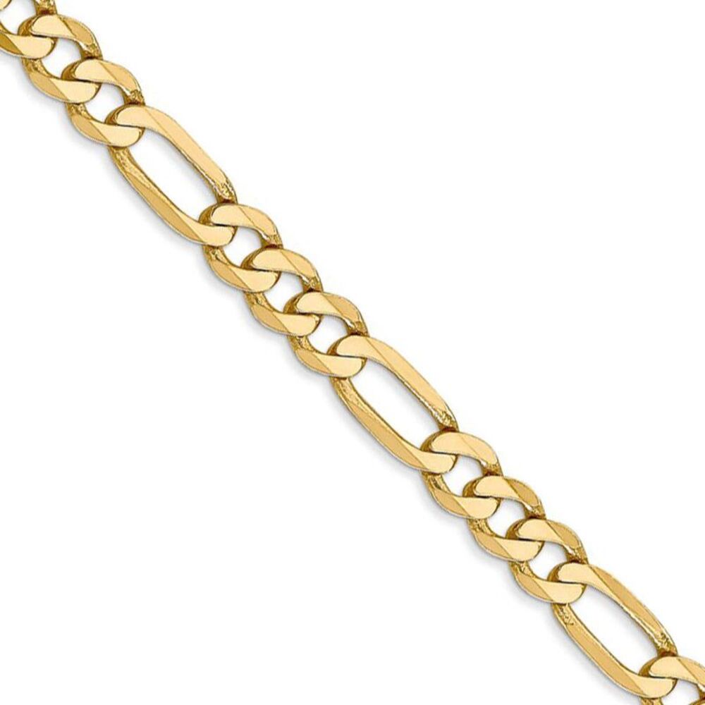5.25mm, 14k Yellow Gold, Flat Figaro Chain Necklace, 20 Inch